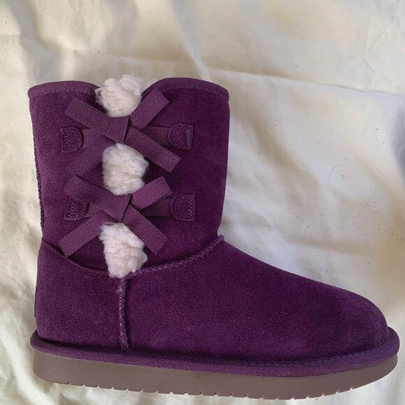 Koolaburra by UGG Koola Purple Suede Fur Line Sheepskin Cozy Winter Boots NWOT - Picture 6 of 6